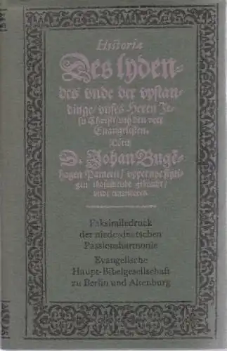 Buch: Historia des Lydendes... Bugenhagen, J., 1985, Haupt-Bibelgesellschaft