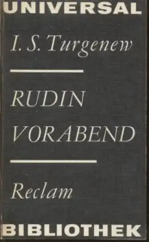 Buch: Rudin / Vorabend, Turgenew, I.S. Reclams Univeral-Bibliothek, 1979