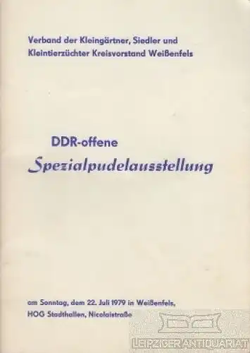 Buch: DDR-offene Spezialpudelausstellung. 1979, Eigenverlag, gebraucht, gut