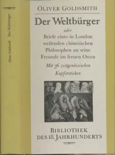 Buch: Der Weltbürger, Goldsmith, Oliver. Bibliothek des 18. Jahrhunderts, 1985