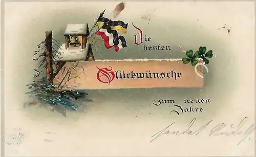 AK Die besten Glückwünsche zum neuen Jahre. 1915, Postkarte, Neujahr, gut