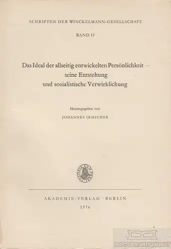 Buch: Das Ideal der allseitig entwickelten Persönlichkeit - seine... Irmscher