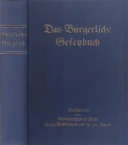 Buch: Das Bürgerliche Gesetzbuch, 1931, Karl Richter Fachbuchhandlung und Verlag