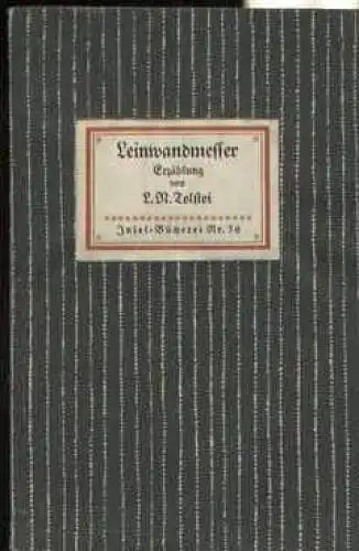 Insel-Bücherei 36, Leinwandmesser, Tolstoi, Leo N. 1948, Insel-Verlag
