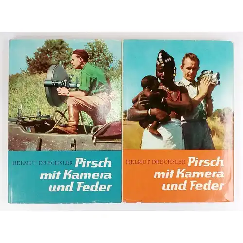 Buch: Pirsch mit Kamera und Feder, Drechsler, Helmut, 2 Bände, 1965, Urania