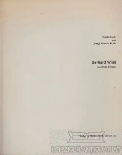 Buch: Gerhard Wind, Serbser, Ulrich. Ca. 1962, Verlag M. DuMont Schauberg