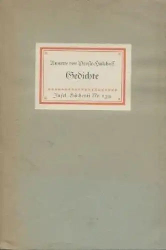 Insel-Bücherei 139, Gedichte, Droste-Hülshoff, Anette von. 1945, Insel-Verlag