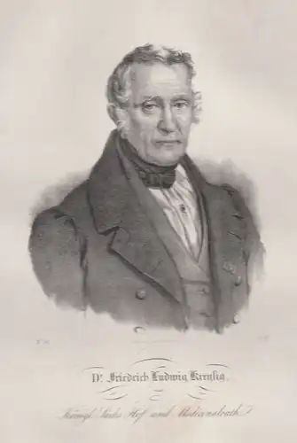 Dr. Friedrich Ludwig Kreysig (1770-1839, Original-Lithographie, 1840, Zimmermann