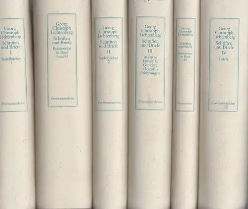 Buch: Schriften und Briefe, Lichtenberg, Georg Christoph. 6 Bände, gebraucht gut