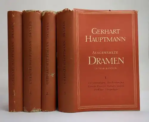Buch: Ausgewählte Dramen in vier Bänden, Hauptmann, Gerhart. 4 Bände, 1952