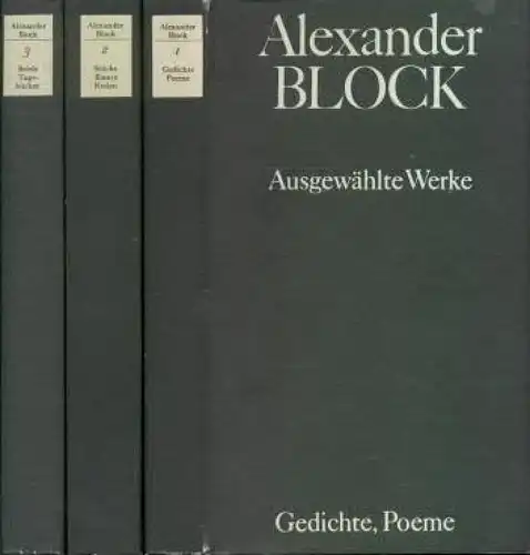 Buch: Ausgewählte Werke, Block, Alexander. 3 Bände, Ausgewählte Werke, 1978