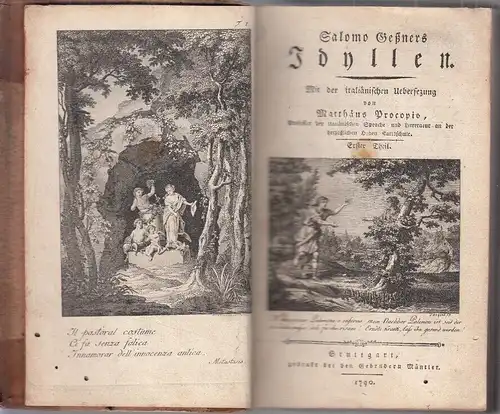 Buch: Salomo Geßners Idyllen. Erster und Zweiter Theil, Geßner, Salomo. 1790