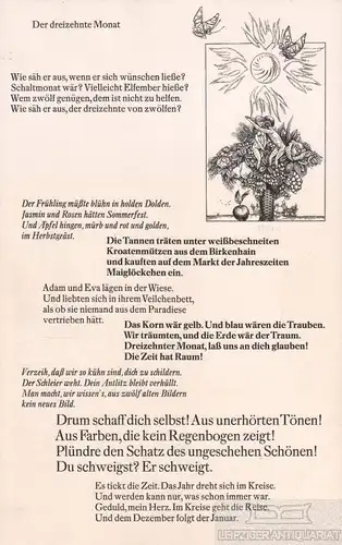 Holszstich: Der dreizehnte Monat, Hirsch, Karl-Georg. Kunstgrafik, 1972