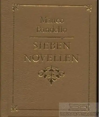 Buch: Sieben Novellen, Bandello, Matteo. 1987, Rütten & Loening Verlag