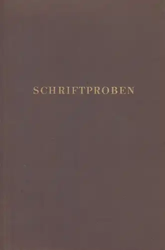 Buch: Schriftproben, Vereinigung Volkseigener Betriebe Werkdruck Gräfenhainichen