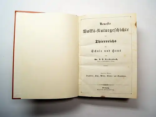 Buch: Neueste Volks-Naturgeschichte des Thierreichs für Schule... Reichenbach