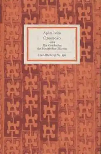 Insel-Bücherei 596, Oroonoko, Behn, Aphra. 1966, Insel-Verlag, gebraucht, gut