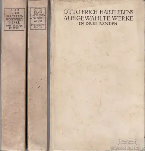 Buch: Ausgewählte Werke in drei Bänden, Hartleben, Otto Erich. 3 Bände, 1 214288