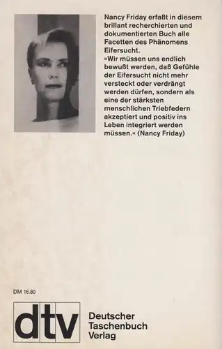 Buch: Eifersucht, Die dunkle Seite der Liebe, Friday, Nancy, 1989, dtv Verlag