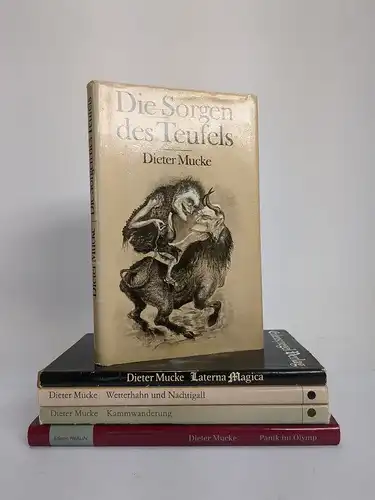 5 Bücher Dieter Mucke, 2 signiert, Aufbau / Eulenspiegel / Stekovics, 5 Bände