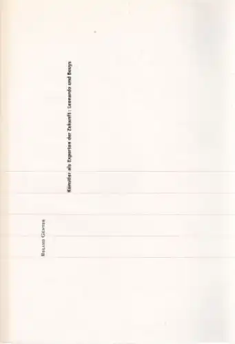 Buch: Künstler als Experten der Zukunft: Leonardo und Beuys, Günter. 2001