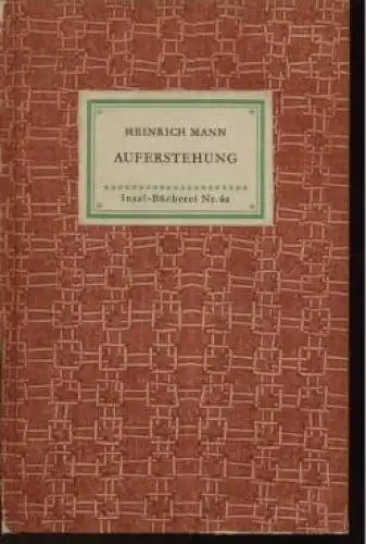 Insel-Bücherei 62, Auferstehung, Mann, Heinrich. 1956, Insel-Verlag
