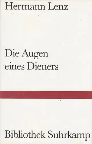 Buch: Die Augen eines Dieners, Lenz, Hermann. 1997, Suhrkamp Verlag, Roman