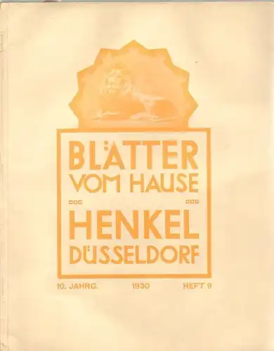 Blätter vom Hause, Altermann, Hanns. Blätter vom Hause Henkel, 1930