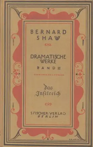 Buch: Das Inselreich, Shaw, Bernard. Bernard Shaw Dramatische Werke, 1926
