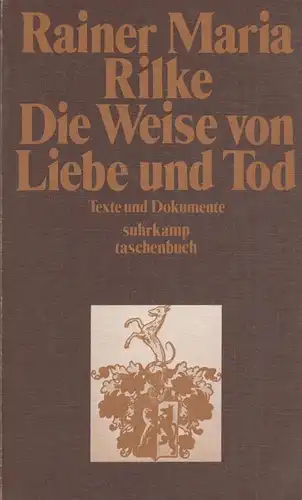 Buch: Die Weise von Liebe und Tod, Rilke, Rainer Maria, 1974, Suhrkamp Verlag