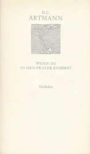 Buch: Wenn du in den Prater kommst, Artmann, H. C. Weiße Reihe, 1988, Gedichte