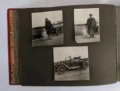 Fotoalbum: Einzigartiges Fotoalbum Familie Jähnert um 1925, Auto, Schuleintritt