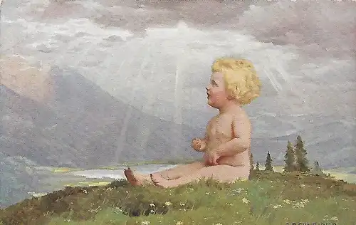 AK Vom Himmel gefallen. Künstlerpostkarte, ca. 1915, gebraucht, gut