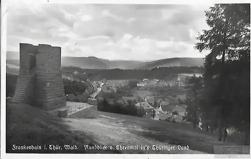 AK Frankenhain i. Thür. Wald. Rundblick v. Ehrenmal ins Thüringer... Postkarte