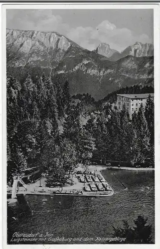 AK Oberaudorf a. Inn. Luigsteinsee mit Grafenburg und dem... Postkarte. Ca. 1938