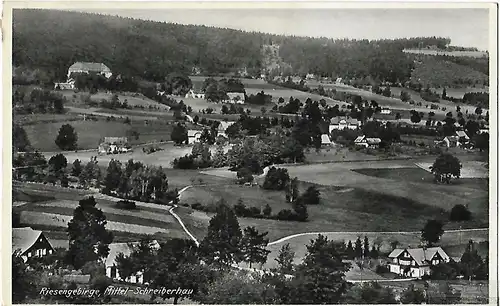 AK Riesengebirge. Mittel-Schreiberhau. ca. 1940, Postkarte. Ca. 1940