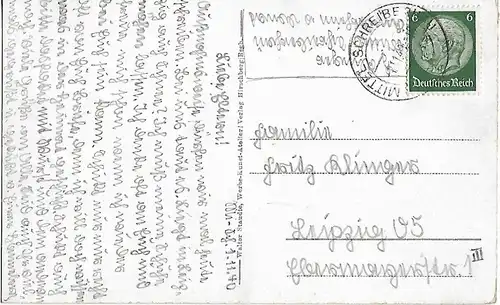 AK Riesengebirge. Mittel-Schreiberhau. ca. 1940, Postkarte. Ca. 1940