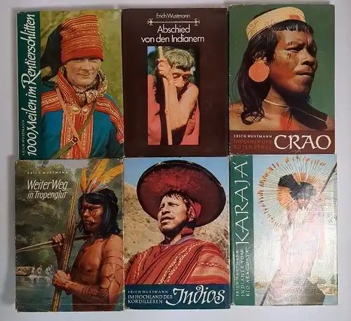 6 Bücher Erich Wustmann, Neumann Verlag, gebraucht, gut, Indianer, Amerika