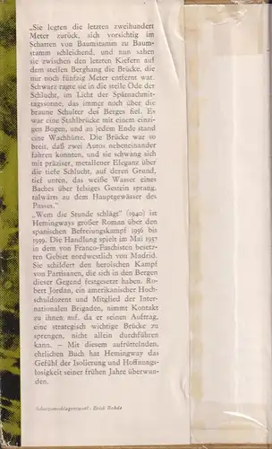 Buch: Wem die Stunde schlägt, Roman, Hemingway, Ernest, 1969, Aufbau Verlag