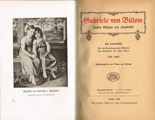 Buch: Gabriele von Bülow. Sydow, Anna von, 1924, E. S. Mittler & Sohn Verlag