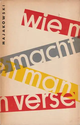 Buch: Wie macht man Verse?, Majakowski, Wladimir. 1960, Verlag Volk und Welt