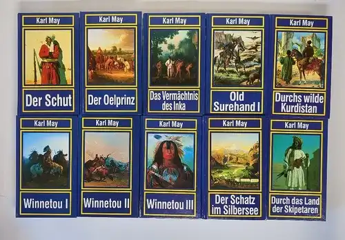 10 Romane Karl May, Winnetou, Schut, Old Surehand, Ölprinz, Silbersee, Kurdistan