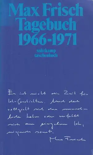 Buch: Tagebuch 1966-1971, Frisch, Max, 1979, Suhrkamp, gebraucht, sehr gut