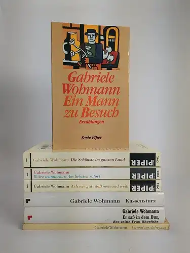 7 Bücher Gabriele Wohmann, Piper / Luchterhand, Kassensturz, Grund zur Aufregung