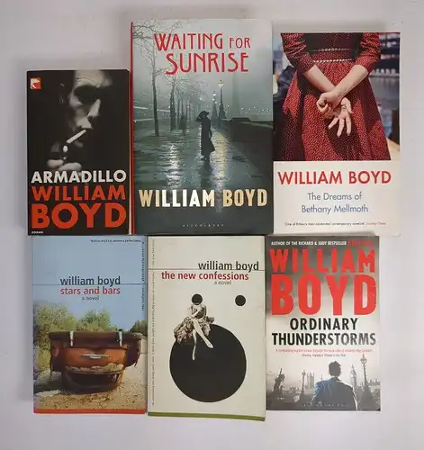 6 Bücher William Boyd, The New Confessions, Ordinary Thunderstorms ... englisch