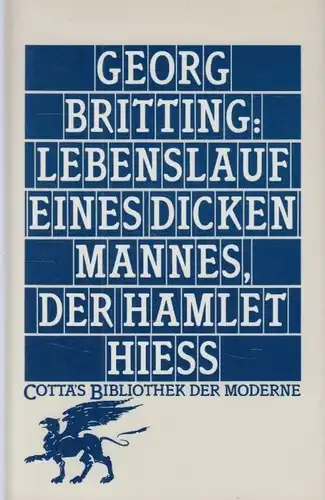 Buch: Lebenslauf eines dicken Mannes, der Hamlet hieß, Britting, Georg. 1983
