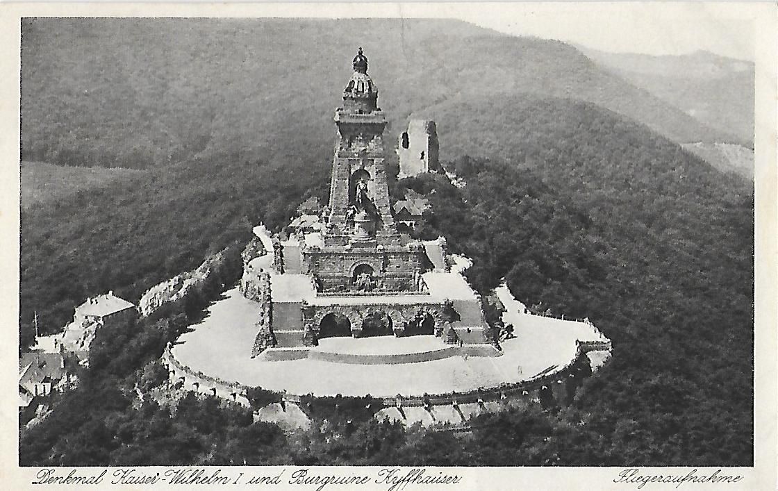 AK Denkmal Kaiser Wilhelm I und Burgruine Kyffhäuser. Fliegeraufnahme