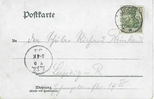 AK Gruss aus Lützen. Gustav Adolf Denkmal. Lithografie. ca. 1905, gebraucht, gut