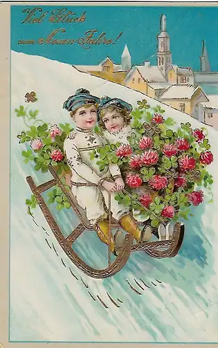 AK Viel Glück im neuen Jahre! ca. 1911, Postkarte, Neujahr, gebraucht, gut