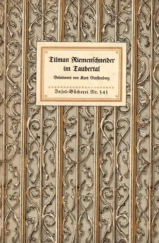 Insel-Bücherei 545, Tilman Riemenschneider im Taubertal, Gerstenberg, Kurt.